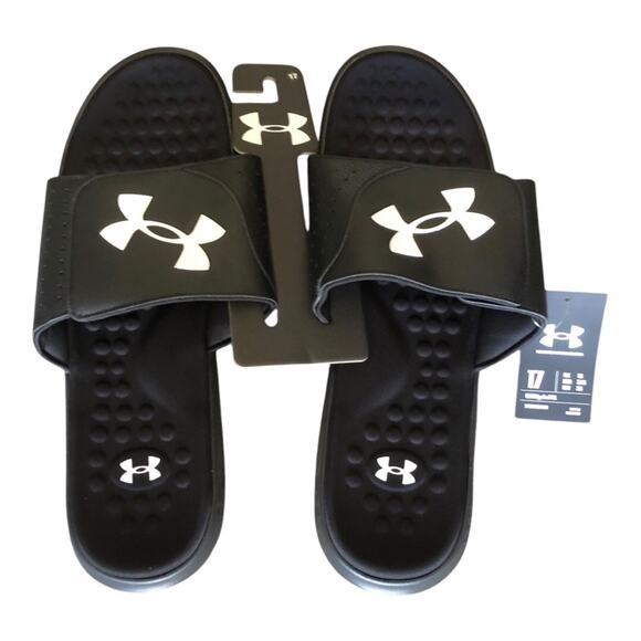 Under Armor NIP Ignite Pro 8 Men's Adjustable Matte-finish Strap Slides Size 17 - Picture 1 of 11